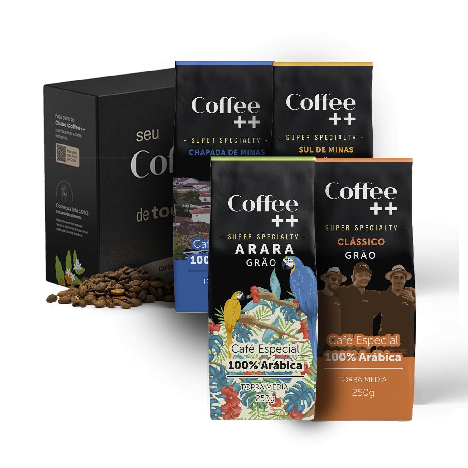 FORDAYS DIET COFFEE Special Blend 63g4箱 Kit 4 Cafés Especiais em Grãos Coffee++: Arara, Chapada de Minas